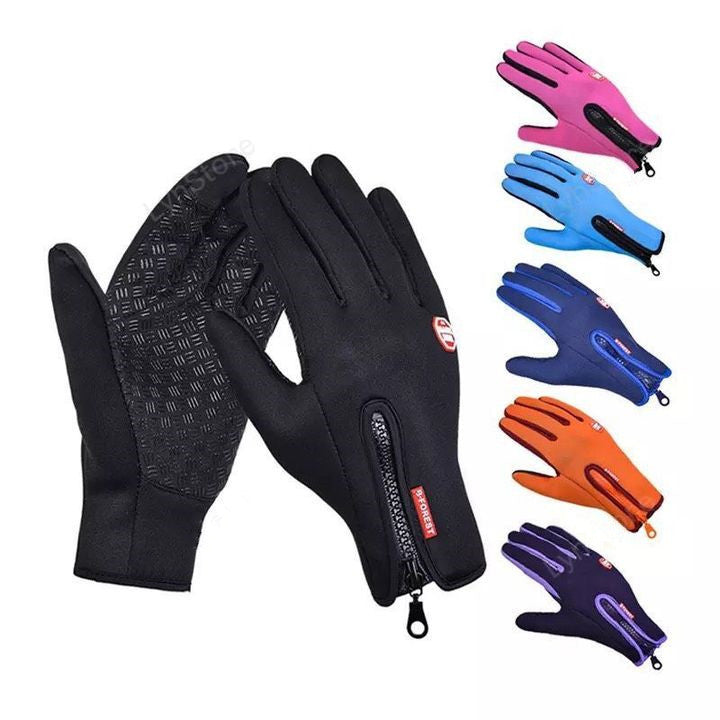 Winter Gloves Thermal Gloves Touch Screen Riding Motorcycle Sliding Waterproof Sports Gloves With Fleece