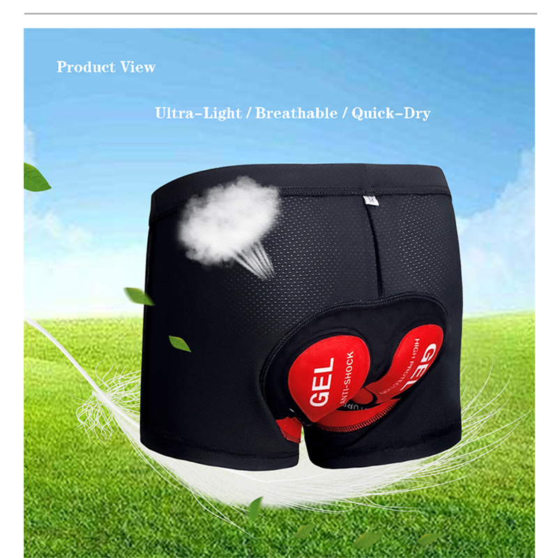 Men’s Cycling Shorts with Gel Padding – Compression Bicycle Underwear for Road & Mountain Biking