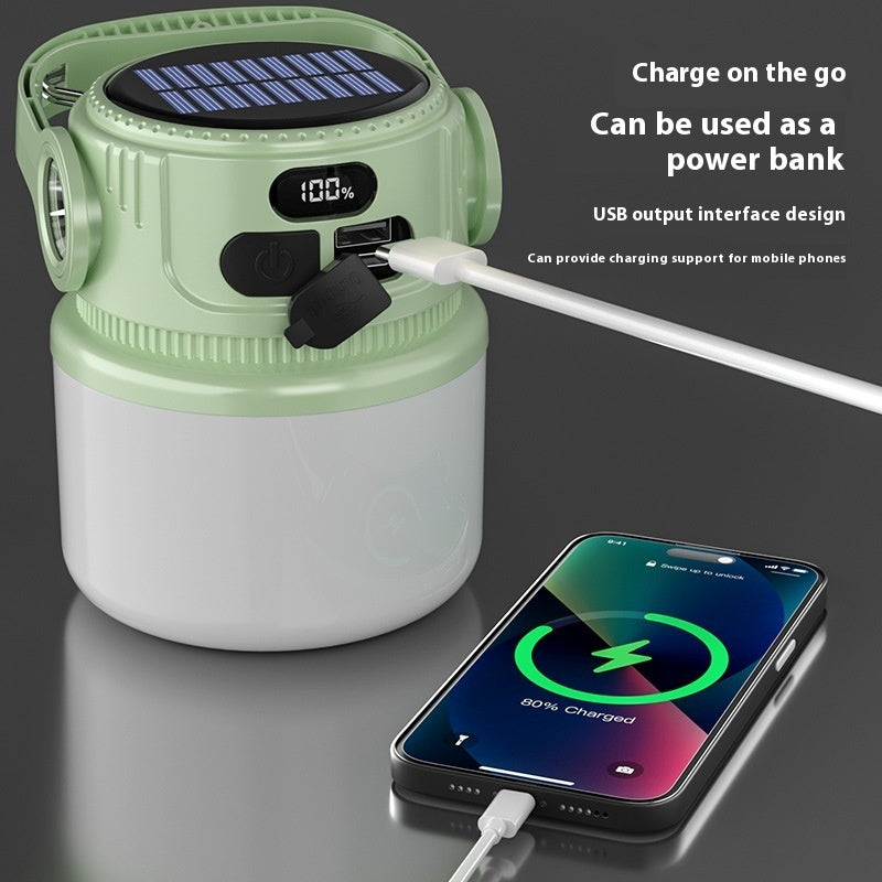 Solar Powered Camping Lantern – Multi-Gear Adjustable Outdoor Rechargeable Light