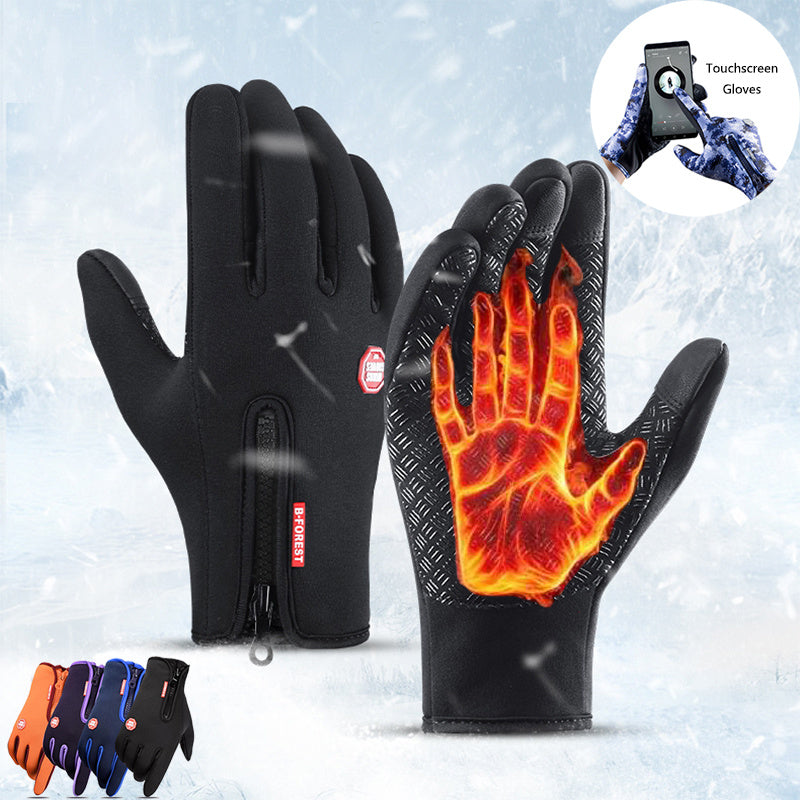 Winter Gloves Thermal Gloves Touch Screen Riding Motorcycle Sliding Waterproof Sports Gloves With Fleece