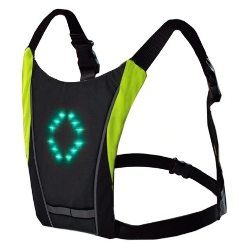 USB Rechargeable LED Signal Backpack Vest – Reflective Safety Bag with Wireless Remote for Cycling & Outdoor Sportsear for Cycling