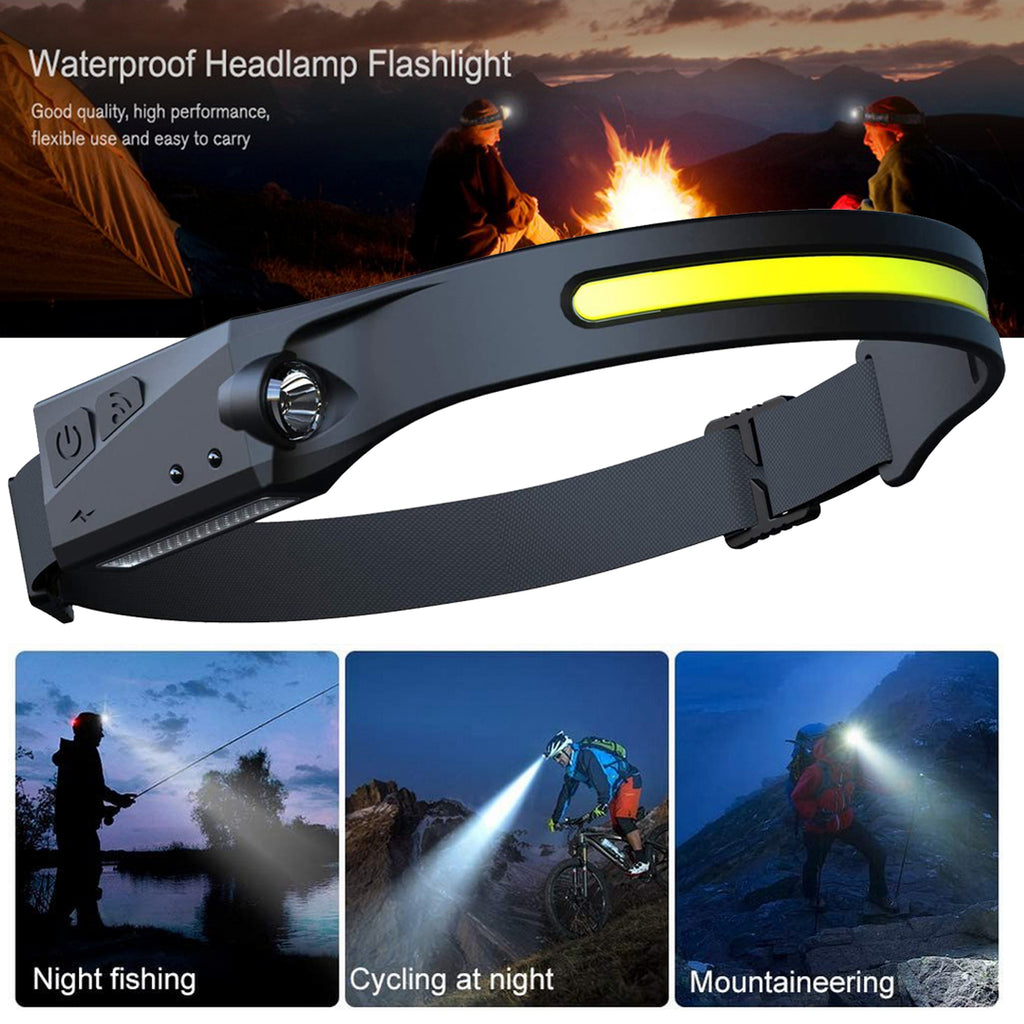 COB LED Headlamp-Rechargeable Waterproof Camping Headlight