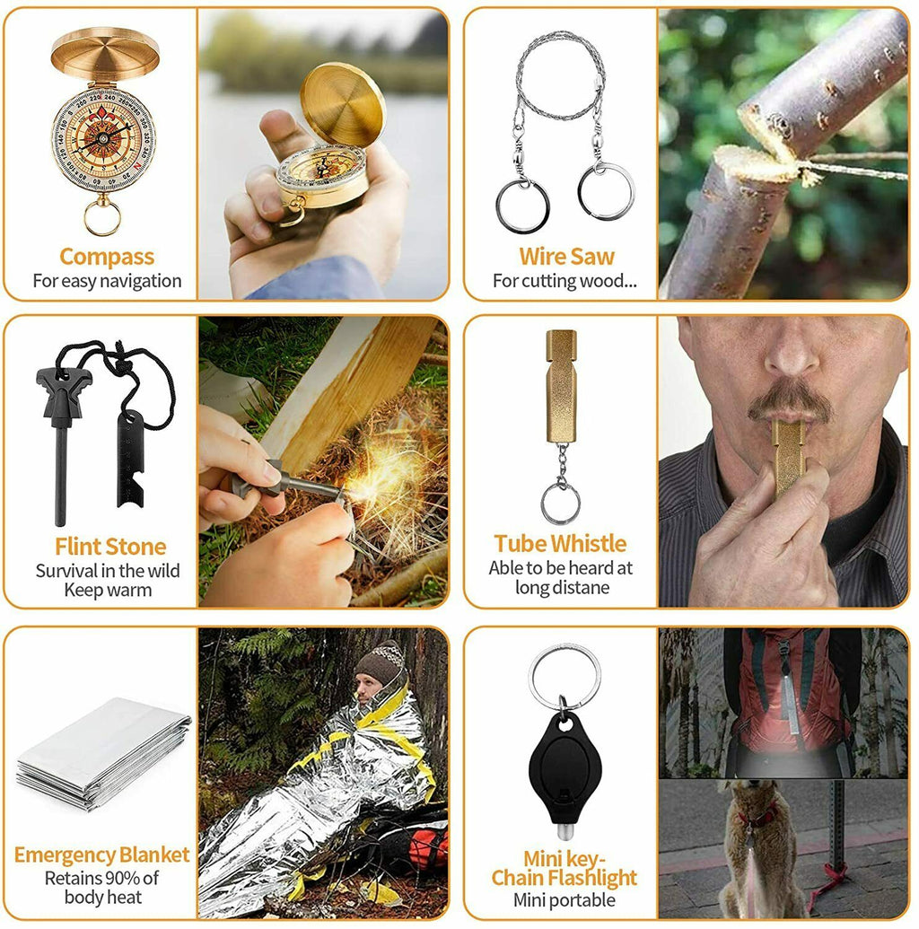 14-in-1 Portable Survival Kit – Tactical Camping & Hiking Emergency Gear