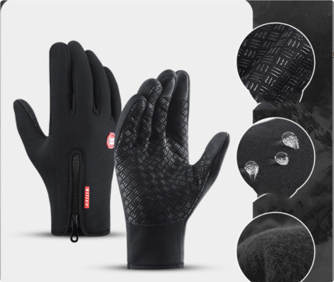 Winter Gloves Thermal Gloves Touch Screen Riding Motorcycle Sliding Waterproof Sports Gloves With Fleece